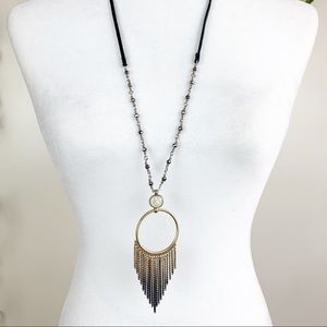 Boho Adjustable Beaded Tassel Necklace